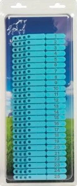 Boucles de marquage pour ovins Ukaltag 1 à 100 bleu