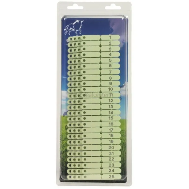 Boucles de marquage pour ovins Ukaltag 1 à 100 vert