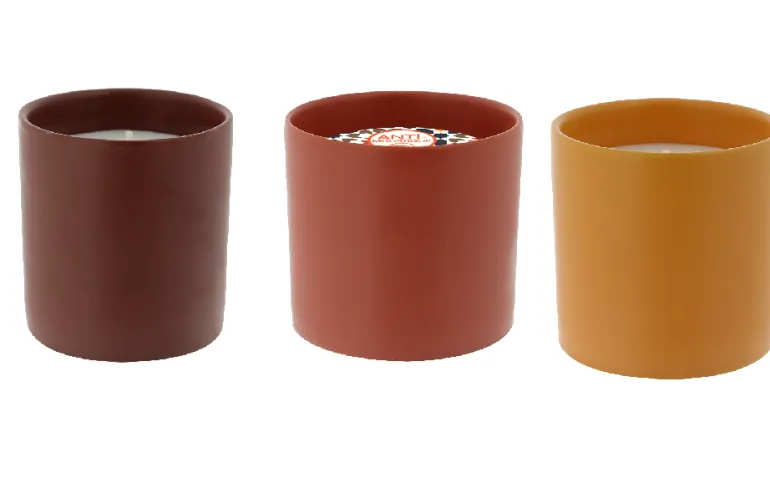 Bougie pot céramique au géraniol Essaouira-Coloris au choix