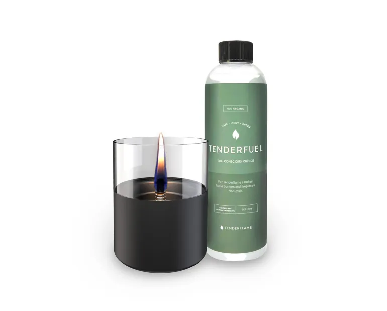Bougie Lilly 10 noire avec combustible 500 ml