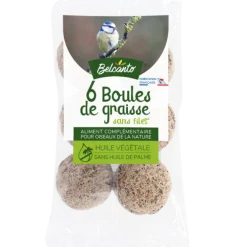 Boule de graisse sans filet pour oiseaux (x6)