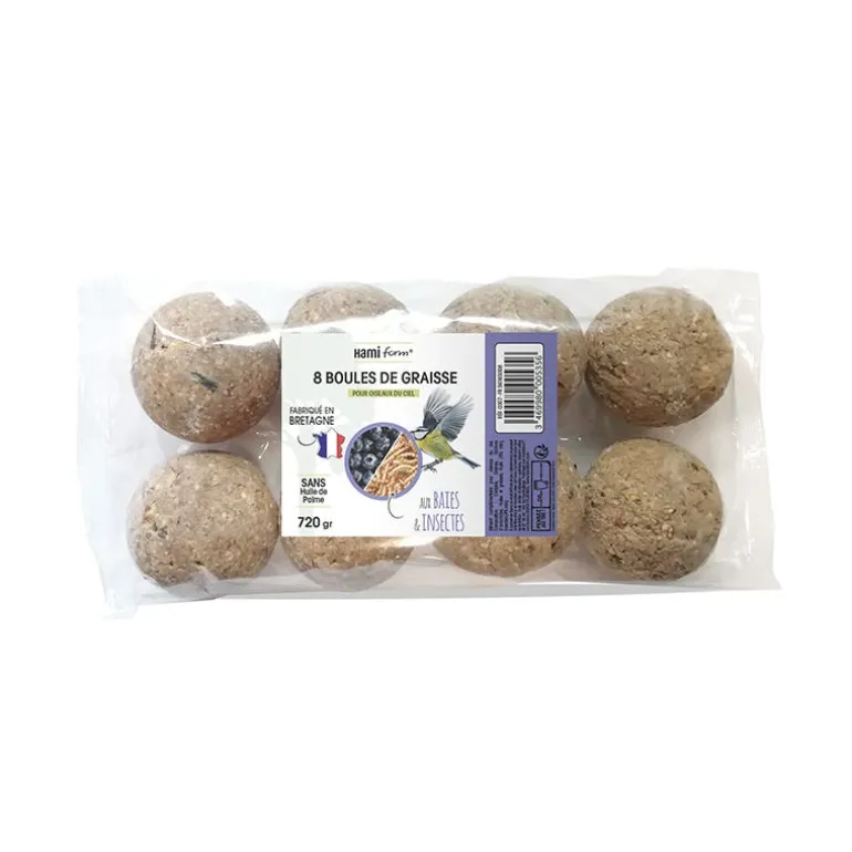 Boules de graisse découverte baies et insectes (x8)