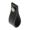 Bouton tirette 20 x 60 mm en cuir noir x2