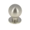 Bouton boule/platine Ø18 mm en zamak nickelé x2