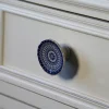 Bouton conique Ø44 mm céramique décor bleu x2