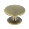 Bouton convexe Ø25 mm en zamak laitonné vieilli mat x2