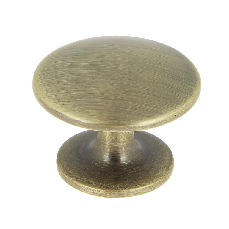 Bouton convexe Ø25 mm en zamak laitonné vieilli mat x2