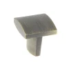 Bouton courbe 21 x 21 mm aluminium laitonné vieilli mat x2