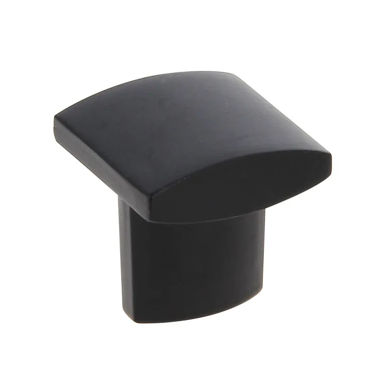 Bouton courbe 21 x 21 mm en aluminium noir mat x2