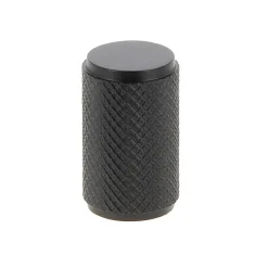 Bouton cylindre industriel Ø18 mm en aluminium noir mat x2