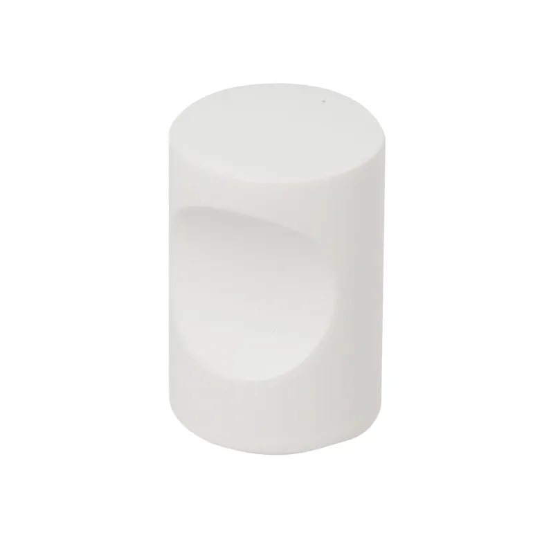 Bouton cylindre Ø15 mm en aluminium blanc mat x2