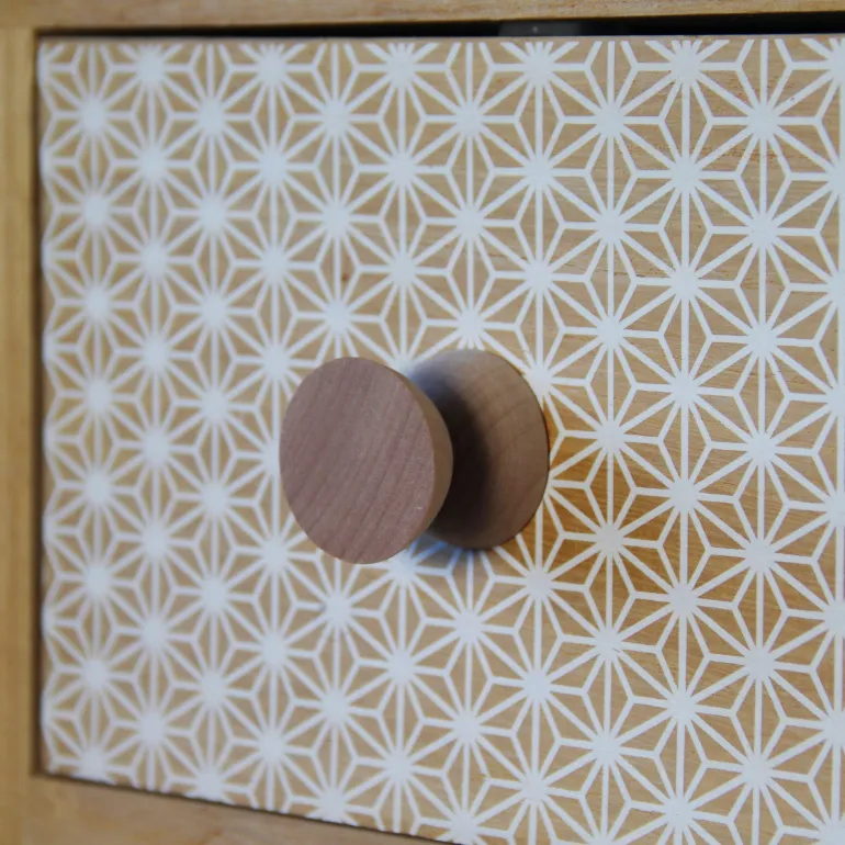 Bouton diabolo Ø35 mm en bois coloris brut x2