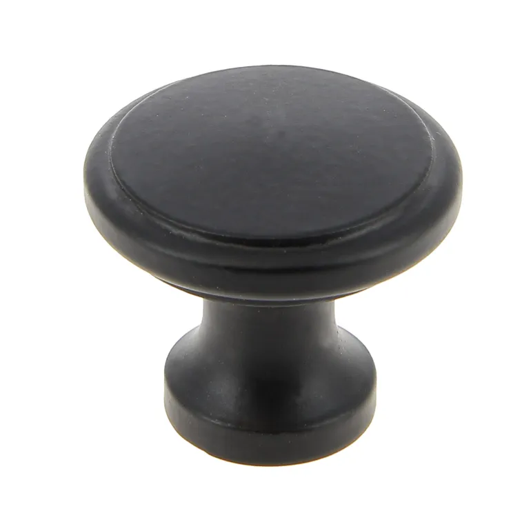 Bouton Ø32 mm en fer noir mat