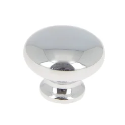 Bouton Ø28 mm en zamak chromé x2