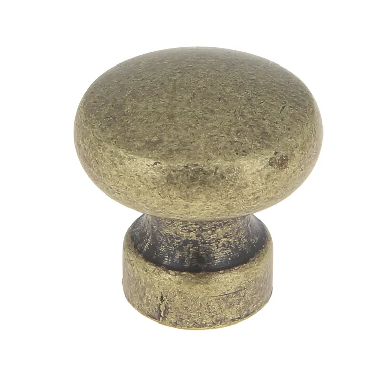Bouton Ø25 mm en zamak laitonné vieilli mat x2