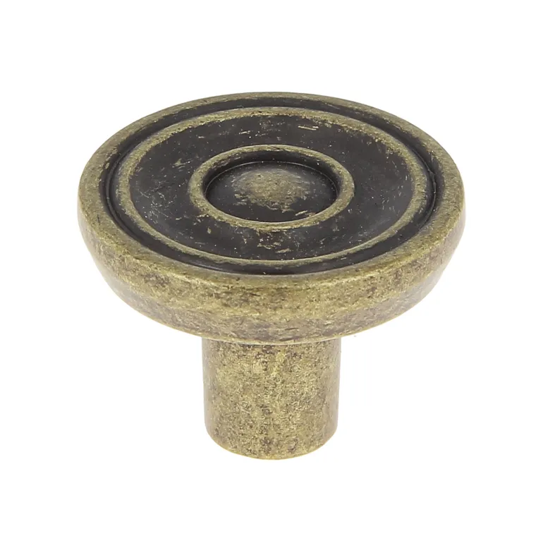 Bouton Ø30 mm en zamak laitonné vieilli mat x2