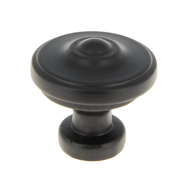 Bouton Ø30 mm rustique en zamak noir mat x2