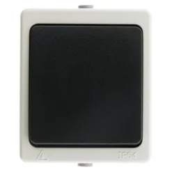 Bouton poussoir Aquae saillie étanche IP54 blanc/noir