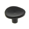 Bouton rond incurvé Ø38 mm en fer noir mat x2