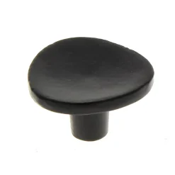 Bouton rond incurvé Ø38 mm en fer noir mat x2
