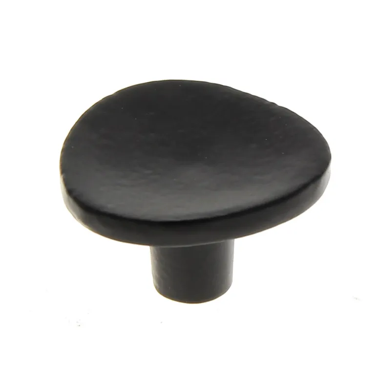 Bouton rond incurvé Ø38 mm en fer noir mat x2