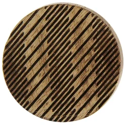 Bouton rond plat Ø45 mm ciselé en bois coloris foncé x2
