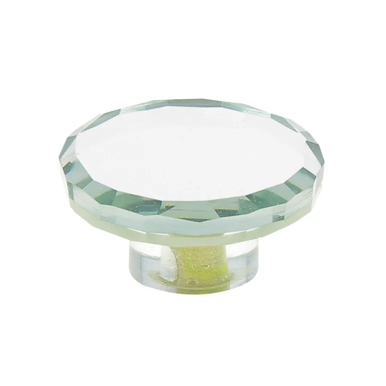 Bouton rond plat Ø37 mm verre effet miroir x2