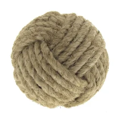 Bouton rond tressé Ø43 mm en corde naturel x2