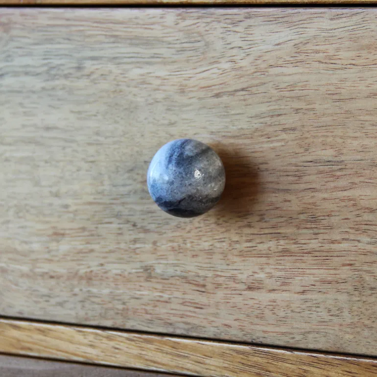 Bouton sphère Ø32 mm marbré gris x2