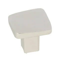 Bouton vague 30 x 30 mm en aluminium nickel mat x2
