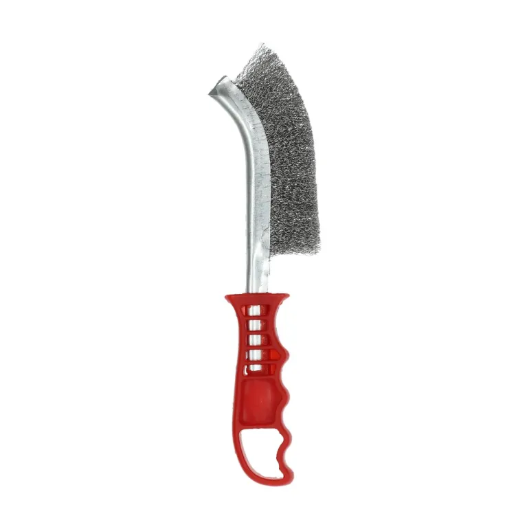 Brosse main, manche plastique rouge 260x40mm, acier NORTON