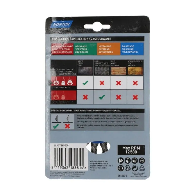 Brosse Ø100 meuleuse angle, circulaire torsadé NORTON