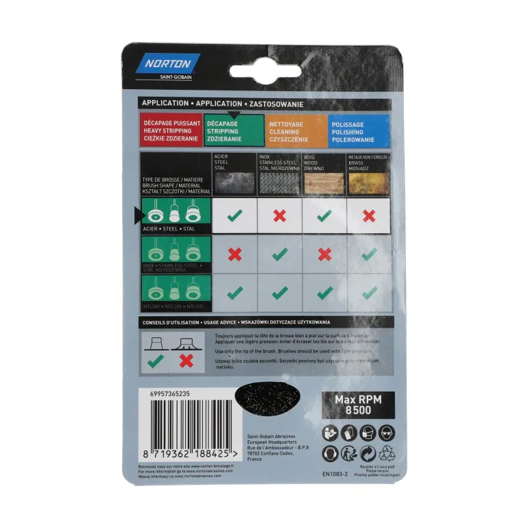 Brosse Ø100 meuleuse angle, coupe ondulé, acier NORTON