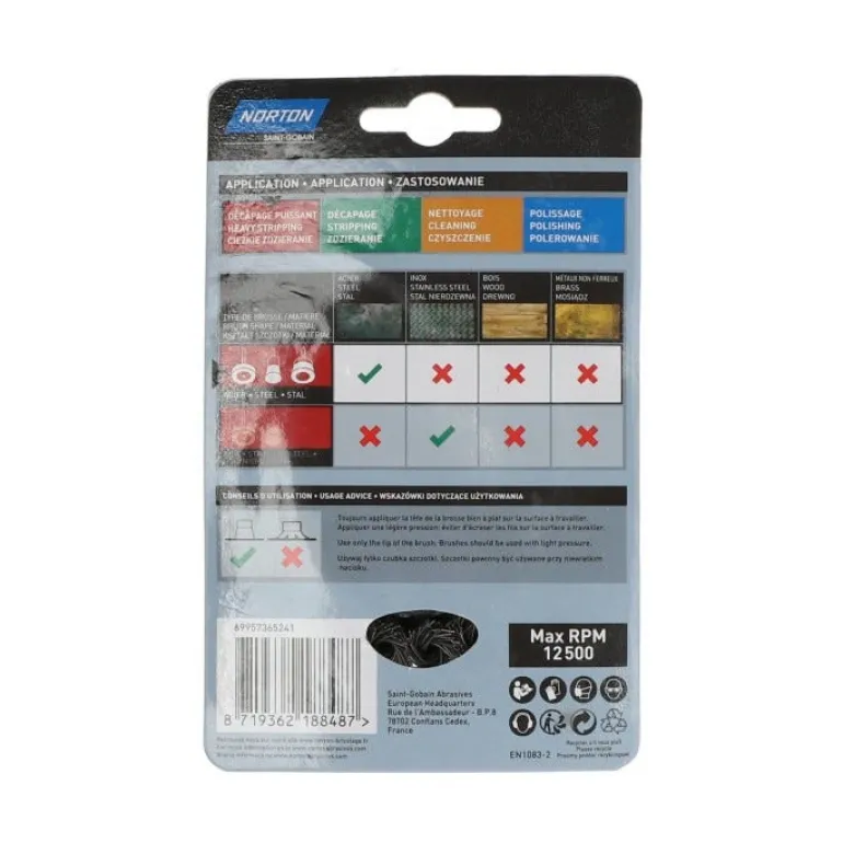 Brosse Ø75 100 meuleuse angle, coupe torsadé, acier NORTON