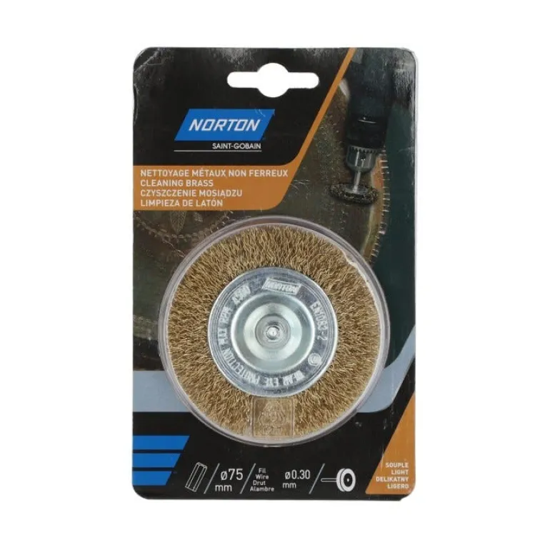 Brosse Ø 75 pour perceuse, circulaire ondulé, acier NORTON