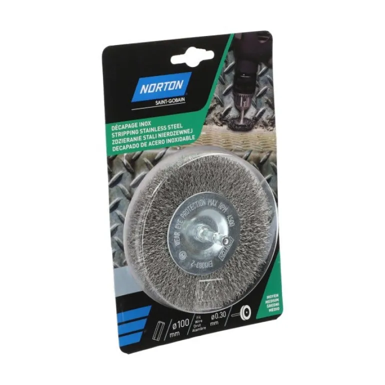 Brosse Ø 75 pour perceuse, circulaire nylon rouge NORTON