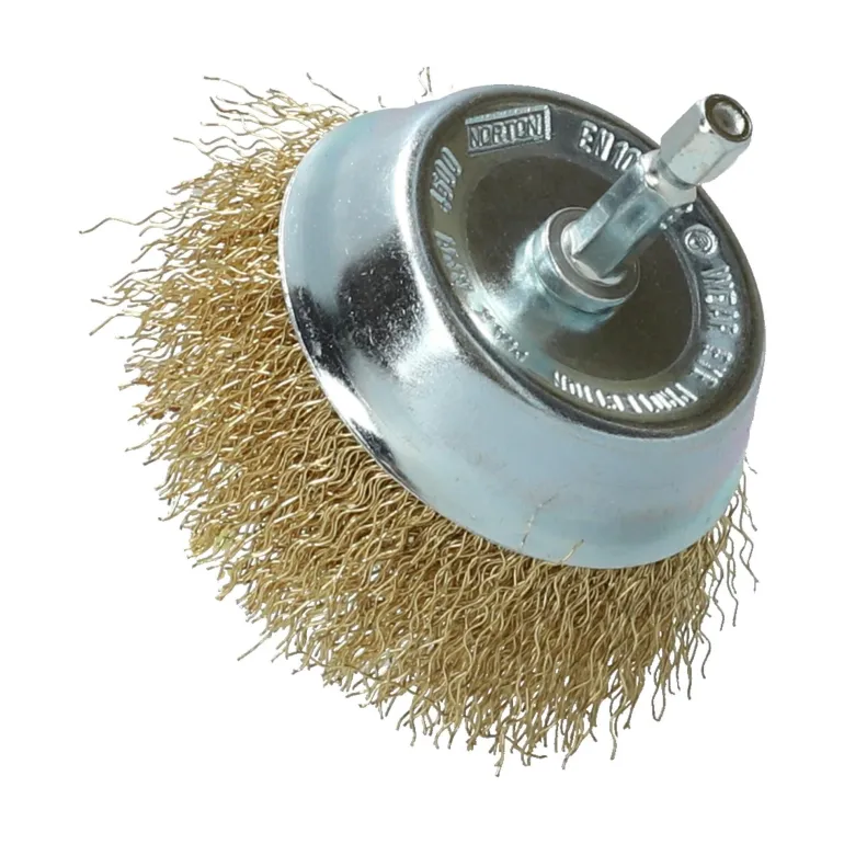 Brosse Ø 75 pour perceuse, coupe ondulé, laiton NORTON