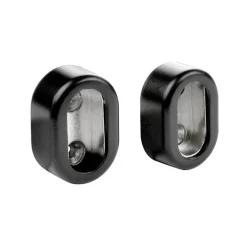 Cache+support extrémité tube penderie oval 30x15mm noir (x2)