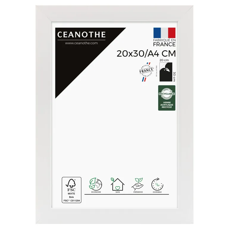 Cadre rectangulaire 20x30 cm Eternel blanc