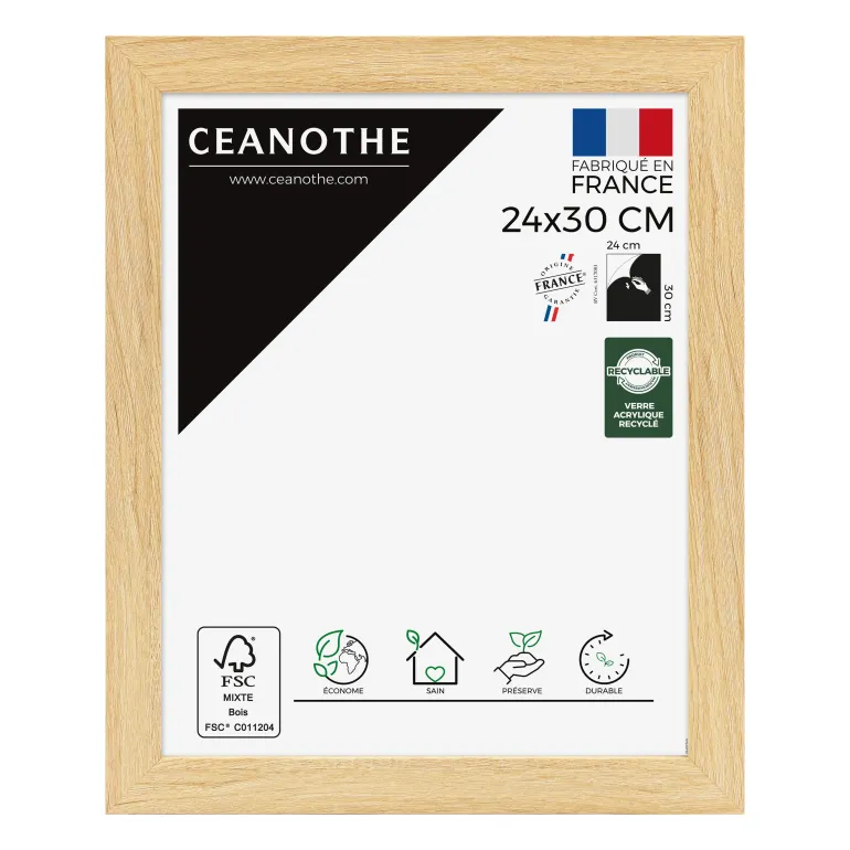 Cadre rectangulaire 24x30 cm Eternel bois naturel