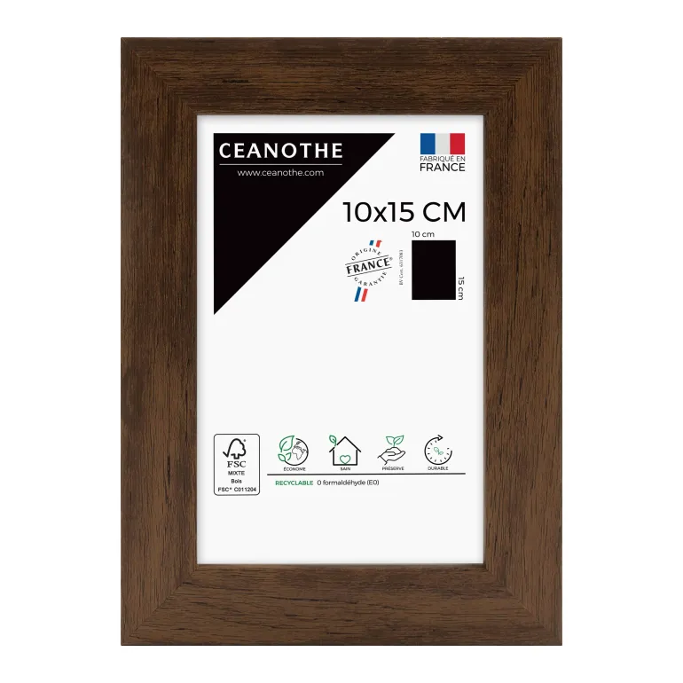 Cadre rectangulaire 10x15 cm Eternel ébène