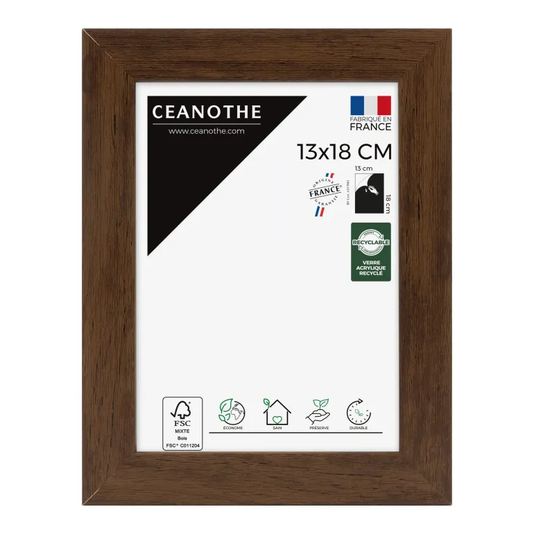 Cadre rectangulaire 13x18 cm Eternel ébène