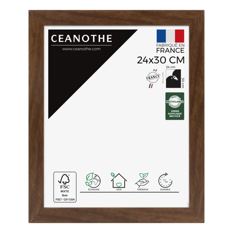 Cadre rectangulaire 24x30 cm Eternel ébène