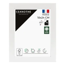 Cadre rectangulaire 18x24 cm Eternel blanc