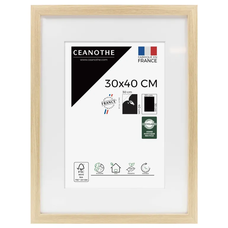 Cadre rectangulaire 30x40 cm Milan bois