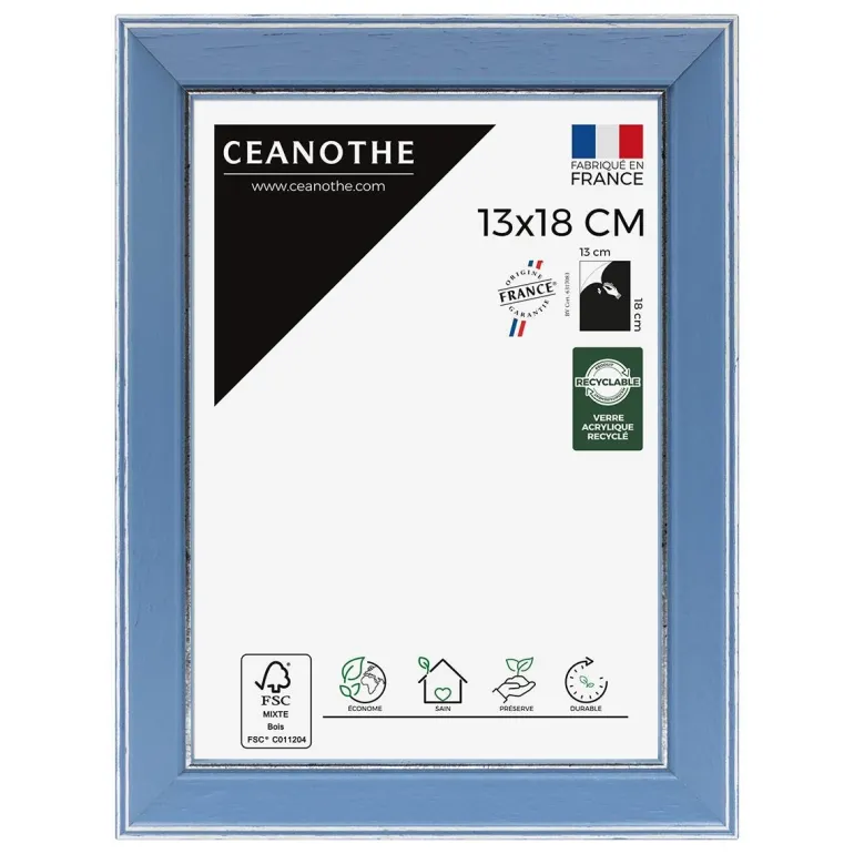 Cadre rectangulaire 13x18 cm Vittoria bleu