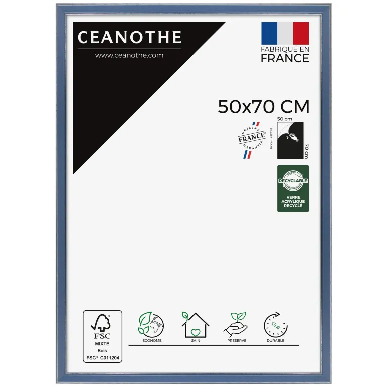 Cadre rectangulaire 50x70 cm Vittoria bleu