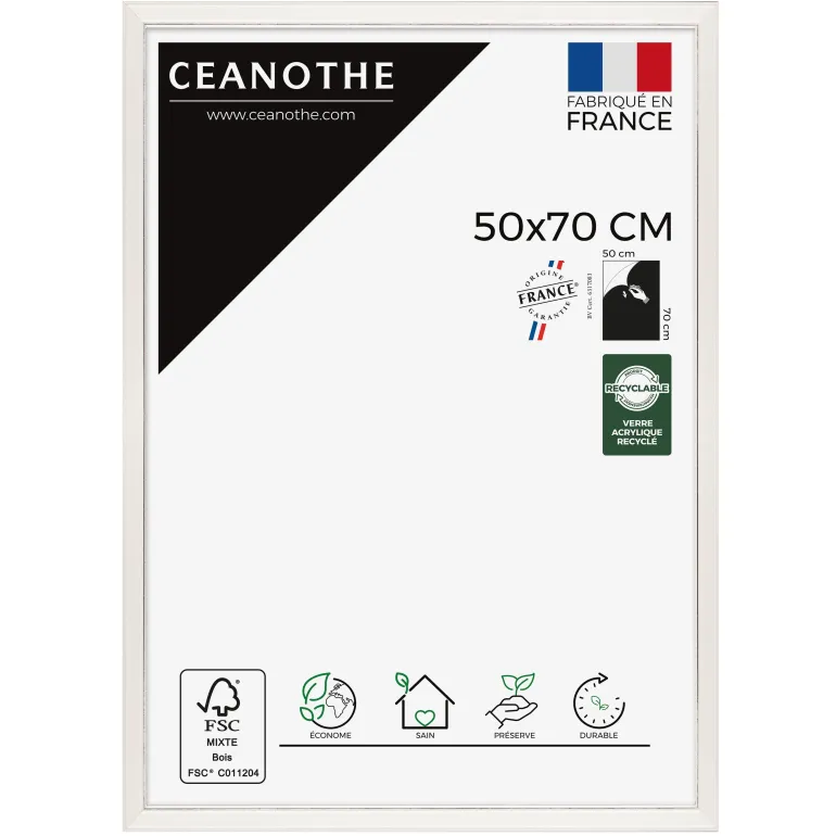 Cadre rectangulaire 50x70 cm Vittoria blanc