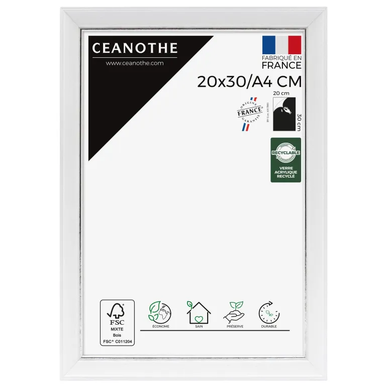 Cadre rectangulaire 20x30 cm Vittoria blanc