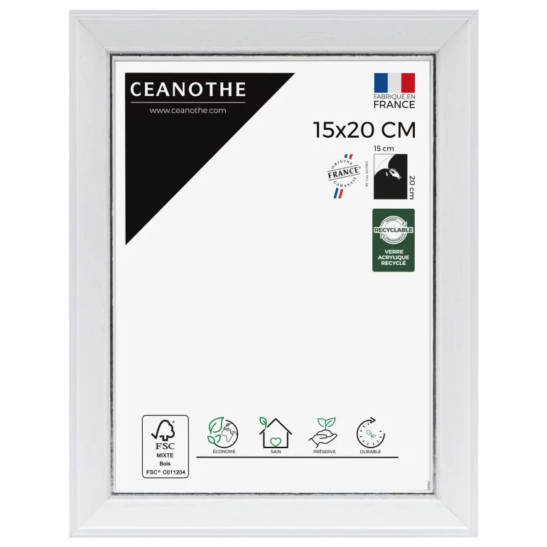 Cadre rectangulaire 15x20 cm Vittoria blanc